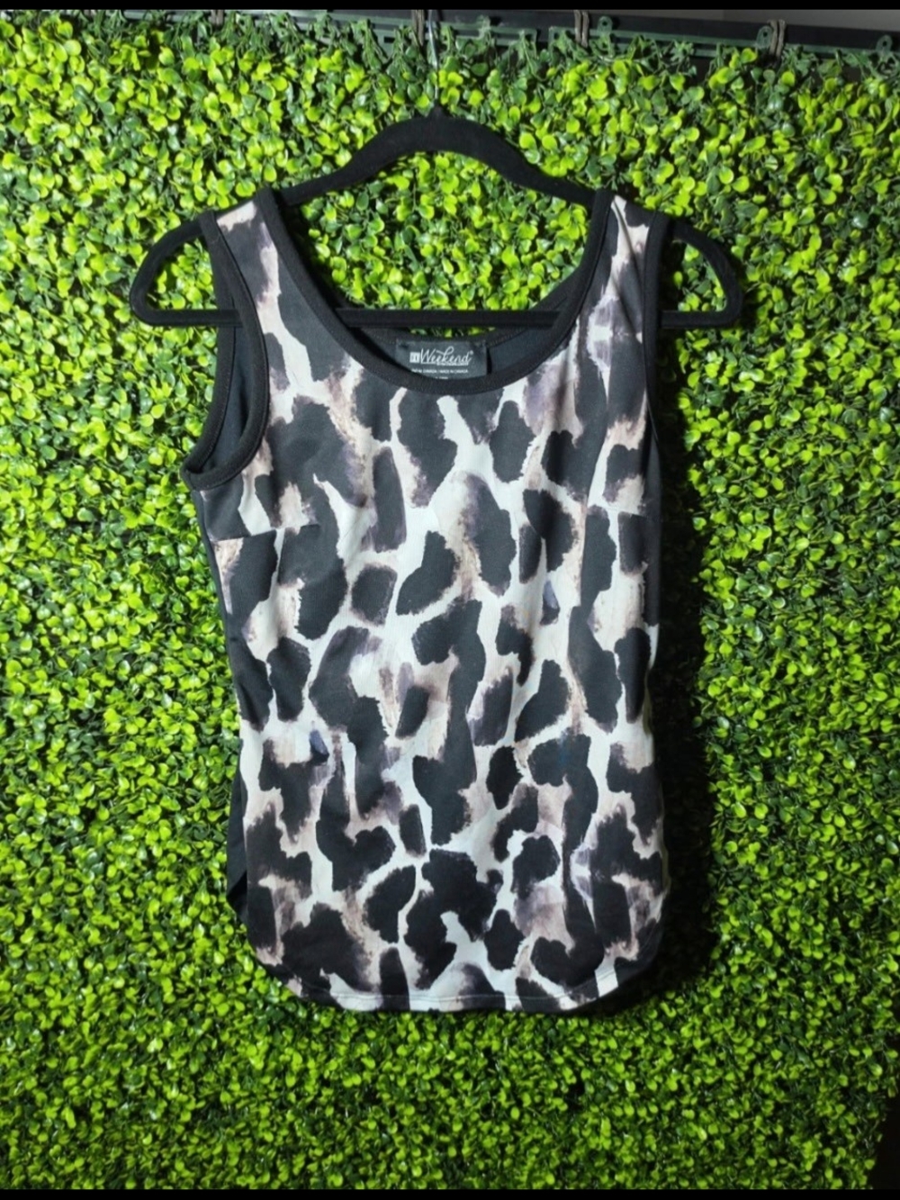 White & Gray Animal Print Tank By Frank Lyman Design